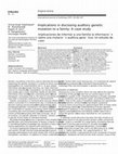 Research paper thumbnail of Implications in disclosing auditory genetic mutation to a family: A case study