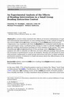 Research paper thumbnail of An Experimental Analysis of the Effects of Reading Interventions in a Small Group Reading Instruction Context