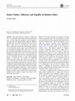 Research paper thumbnail of Justice Failures: Efficiency and Equality in Business Ethics