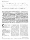 Research paper thumbnail of Laxation of critically ill patients with lactulose or polyethylene glycol: A two-center randomized, double-blind, placebo-controlled trial*