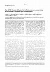 Research paper thumbnail of Can WHO therapy failure criteria for non-severe pneumonia be improved in children aged 2-59 months?