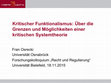 Research paper thumbnail of Kritischer Funktionalismus: Über die Grenzen und Möglichkeiten einer kritischen Systemtheorie