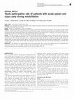 Research paper thumbnail of Study participation rate of patients with acute spinal cord injury early during rehabilitation