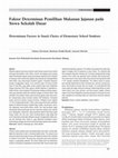 Research paper thumbnail of Faktor Determinan Pemilihan Makanan Jajanan pada Siswa Sekolah Dasar