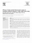 Research paper thumbnail of Efficacy of video-assisted thoracoscopic surgery in managing childhood empyema: a large single-centre study