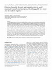 Research paper thumbnail of Patterns of specific diversity and population size in small mammals from arboreal and ground-dwelling guilds of a forest area in southern Nigeria