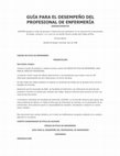 Research paper thumbnail of GUÍA PARA EL DESEMPEÑO DEL PROFESIONAL DE ENFERMERÍA