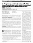 Research paper thumbnail of A Pregnancy and Postpartum Lifestyle Intervention in Women With Gestational Diabetes Mellitus Reduces Diabetes Risk Factors: A feasibility randomized control trial