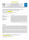 Research paper thumbnail of The role of patenting activity for scientific research: A study of academic inventors from China's nanotechnology