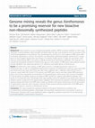 Research paper thumbnail of Genome mining reveals the genus Xanthomonas to be a promising reservoir for new bioactive non-ribosomally synthesized peptides