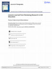 Research paper thumbnail of Lessons Learned from Reviewing Research in GIS Education