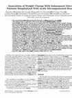 Research paper thumbnail of Association of Weight Change With Subsequent Outcomes in Patients Hospitalized With Acute Decompensated Heart Failure