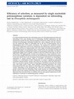 Research paper thumbnail of Efficiency of selection, as measured by single nucleotide polymorphism variation, is dependent on inbreeding rate in Drosophila melanogaster