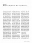 Research paper thumbnail of Ephimera Vestimenta oltre la performance