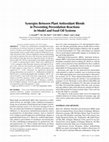 Research paper thumbnail of Synergies between plant antioxidant blends in preventing peroxidation reactions in model and food oil systems