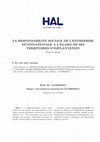 Research paper thumbnail of LA RESPONSABILITE SOCIALE DE L'ENTREPRISE MULTINATIONALE A L'EGARD DE SES TERRITOIRES D'IMPLANTATION