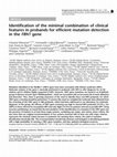 Research paper thumbnail of Identification of the minimal combination of clinical features in probands for efficient mutation detection in the FBN1 gene