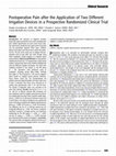 Research paper thumbnail of Postoperative Pain after the Application of Two Different Irrigation Devices in a Prospective Randomized Clinical Trial