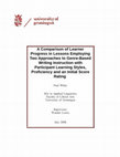 Research paper thumbnail of A Comparison of Learner Progress in Lessons Employing Two Approaches to Genre-Based Writing Instruction with Participant Learning Styles, Proficiency and an Initial Score Rating