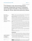 Research paper thumbnail of A US database study characterizing patients initiating a budesonide-formoterol combination versus tiotropium bromide as initial maintenance therapy for chronic obstructive pulmonary disease