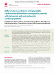 Research paper thumbnail of Differences in predictors of implantable cardioverter-defibrillator therapies in patients with ischaemic and non-ischaemic cardiomyopathies