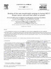 Research paper thumbnail of Binding of the new morphiceptin analogs to human MCF7 breast cancer cells and their effect on growth