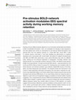 Research paper thumbnail of Pre-stimulus BOLD-network activation modulates EEG spectral activity during working memory retention