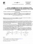 Research paper thumbnail of A free radical approach to the synthesis of the 1,7-dioxaspiro[4,4]nonane ring system from carbohydrate templates