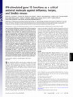 Research paper thumbnail of From the cover: IFN-stimulated gene 15 functions as a critical antiviral molecule against influenza, herpes, and Sindbis viruses