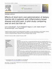 Research paper thumbnail of Effects of short-term oral administration of dietary marine oils in patients with inflammatory bowel disease and joint pain: A pilot study comparing seal oil and cod liver oil