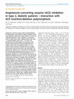 Research paper thumbnail of Angiotensin-Converting Enzyme (ACE) Inhibition Therapeutic Option for Diabetic Hypertensive Patients