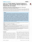 Research paper thumbnail of Lack of a 5.9 kDa Peptide C-Terminal Fragment of Fibrinogen α Chain Precedes Fibrosis Progression in Patients with Liver Disease