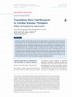 Research paper thumbnail of Translating stem cell research to cardiac disease therapies: pitfalls and prospects for improvement