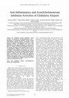 Research paper thumbnail of Anti-Inflammatory and Acetylcholinesterase Inhibition Activities of Globularia Alypum