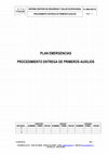 Research paper thumbnail of PLAN EMERGENCIAS PROCEDIMIENTO ENTREGA DE PRIMEROS AUXILIOS