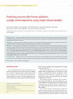 Research paper thumbnail of Predicting outcome after Fontan palliation: a single-centre experience, using simple clinical variables