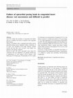 Research paper thumbnail of Failure of epicardial pacing leads in congenital heart disease: not uncommon and difficult to predict