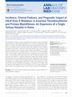 Research paper thumbnail of Incidence, Clinical Features, and Prognostic Impact of CALR Exon 9 Mutations in Essential Thrombocythemia and Primary Myelofibrosis: An Experience of a Single Tertiary Hospital in Korea