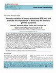 Research paper thumbnail of Genetic variation of twenty autosomal STR loci and evaluate the importance of these loci for forensic genetic purposes