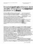 Research paper thumbnail of Knowledge of general practitioners dentists about the emergency management of dental avulsion in Curitiba, Brazil