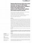 Research paper thumbnail of Relationship between fluid-attenuated inversion-recovery (FLAIR) signal intensity and inflammatory mediator's levels in the hippocampus of patients with temporal lobe epilepsy and mesial temporal sclerosis