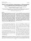 Research paper thumbnail of Effects of Dose and Route of Administration on Pharmacokinetics of ( )-3,4-Methylenedioxymethamphetamine in the Rat