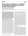 Research paper thumbnail of Biodiversity and disease: a synthesis of ecological perspectives on Lyme disease transmission