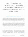 Research paper thumbnail of The influence of authentic leadership behaviors on trust and work outcomes of health care staff