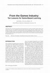 Research paper thumbnail of From the Games Industry