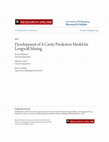 Research paper thumbnail of Development of a cavity prediction model for longwall mining