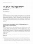 Research paper thumbnail of RES 52. Four Tools for Critical Inquiry in History, Social Studies, and Civic Education * Cuatro herramientas para la indagación crítica en la enseñanza de la historia, las ciencias sociales y la educación ciudadana