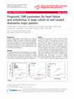 Research paper thumbnail of Prognostic CMR parameters for heart failure and arrhythmias in large cohort of well treated thalssemia major patients