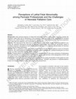 Research paper thumbnail of Perceptions of Lethal Fetal Abnormality among Perinatal Professionals and the Challenges of Neonatal Palliative Care