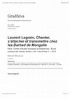 Research paper thumbnail of Review of Chanter, s'attacher, transmettre, by L. Legrain (2016)